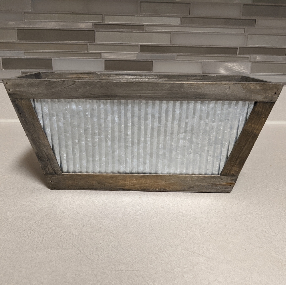 Rustic Tin & Wood Box Decor